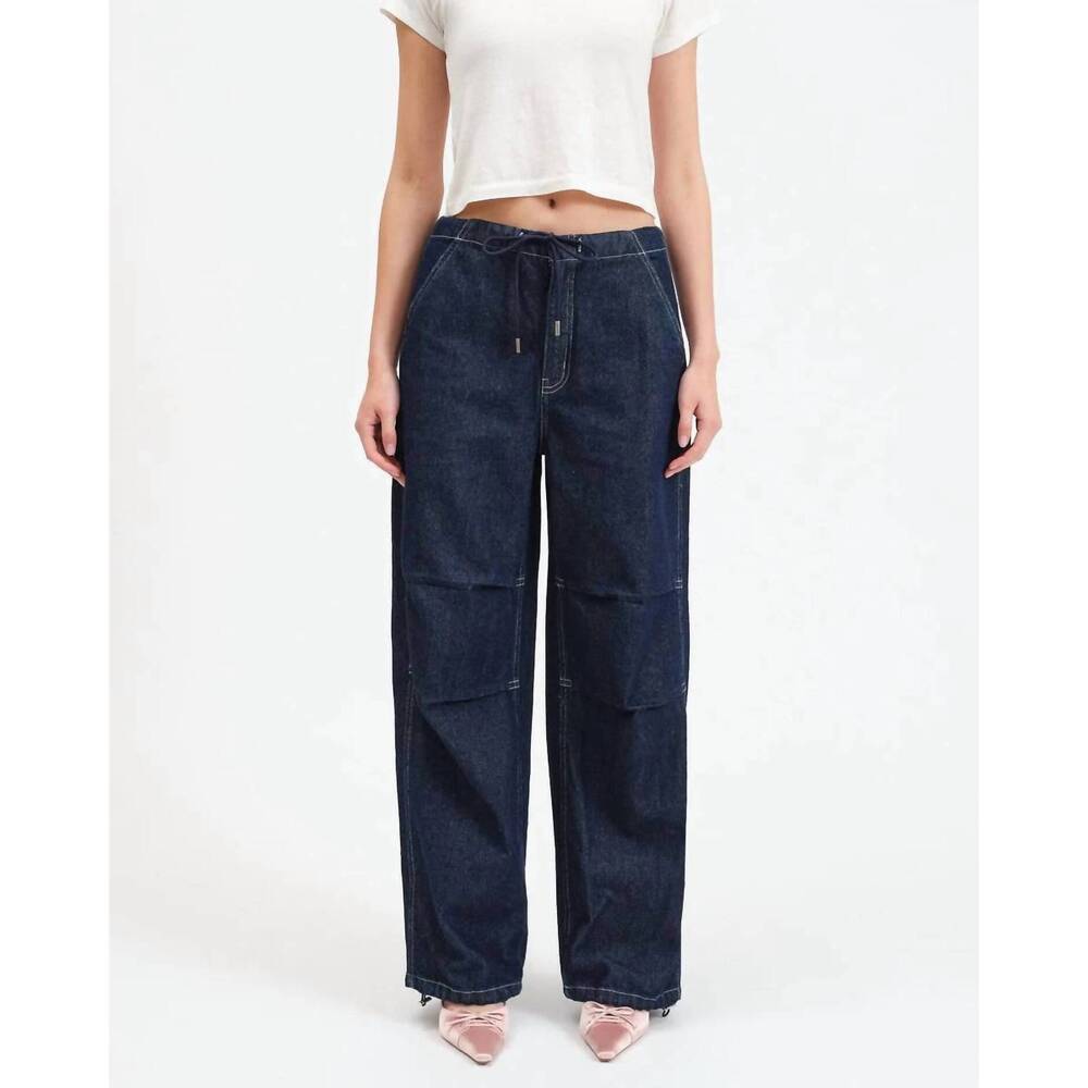NEW DAZE jetset jogger drawcord wide leg jean in in deep